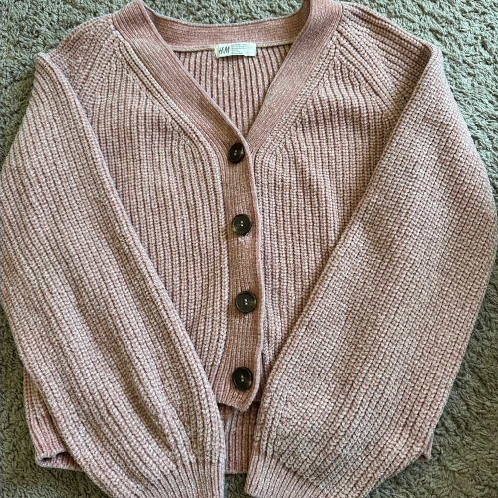 H&M Pink Button-Up Cardigan